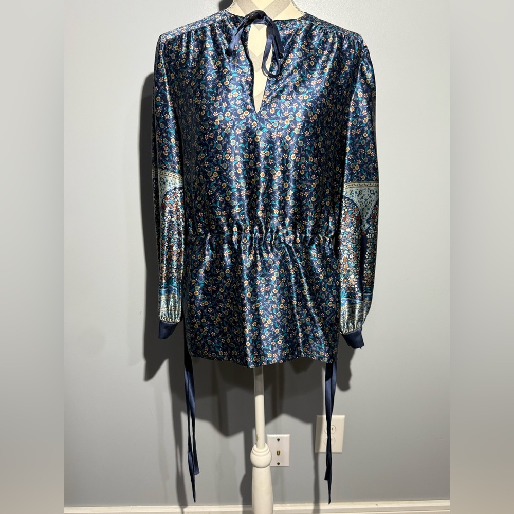 Marina Ferrari/Saks Fifth Avenue Floral 100%Silk Blouse